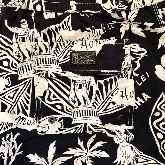 Polo Ralph Lauren Mens XL Hawaiian Hibiscus Floral Swim Trunks Vacation Beach - Picture 11 of 16